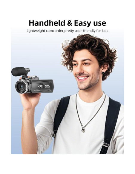 Cámara de Video 4K Rawiemy HD 48MP con Micrófono Inalámbrico Cámara de Video 4K Rawiemy HD 48MP con Micrófono Inalámbrico