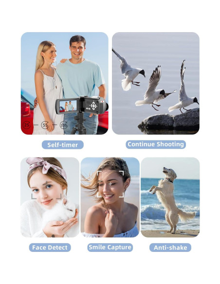 Cámara de Video 4K Rawiemy HD 48MP con Micrófono Inalámbrico Cámara de Video 4K Rawiemy HD 48MP con Micrófono Inalámbrico