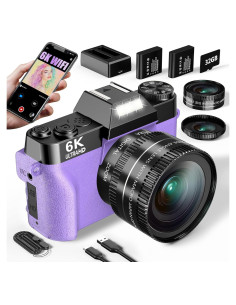 Cámara Digital 6K WIKICO WX02-6K 64MP Zoom 16X Pantalla 3"