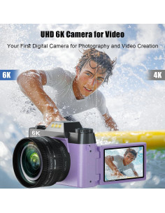 Cámara Digital 6K WIKICO WX02-6K 64MP Zoom 16X Pantalla 3" 2