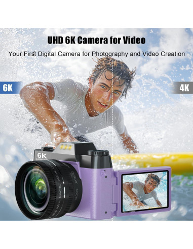 Cámara Digital 6K WIKICO WX02-6K 64MP Zoom 16X Pantalla 3"