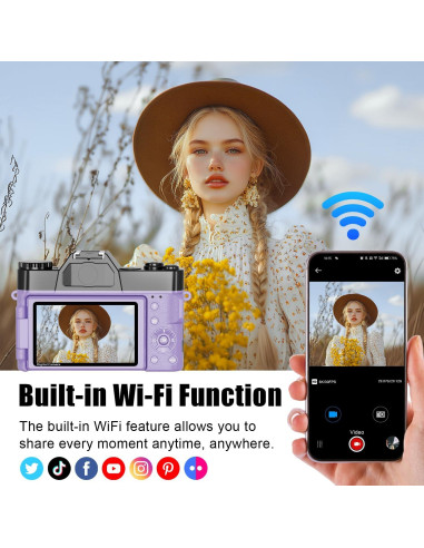 Cámara Digital 6K WIKICO WX02-6K 64MP Zoom 16X Pantalla 3"