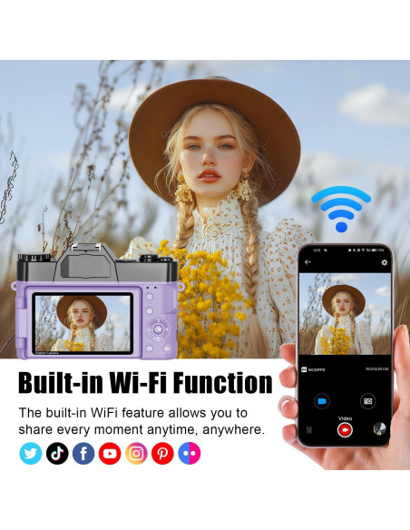 Cámara Digital 6K WIKICO WX02-6K 64MP Zoom 16X Pantalla 3"