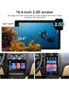 Estéreo de Coche Podofo 10.4" con Carplay y Android Auto 2