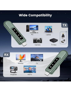 Transmisor Inalámbrico HD BHGift 50m 4K 1080P Pantalla Digital 2