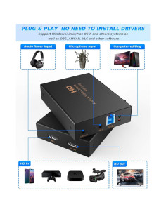 Tarjeta de Captura YCE Z28 USB 3.0 1080P 60fps para Streaming 2