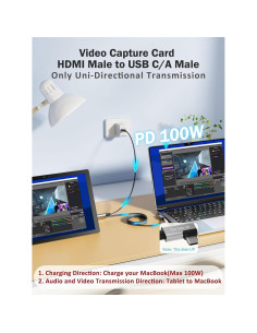 Tarjeta de Captura de Video ZNZB 1080P 60FPS HDMI USB C para VR 2