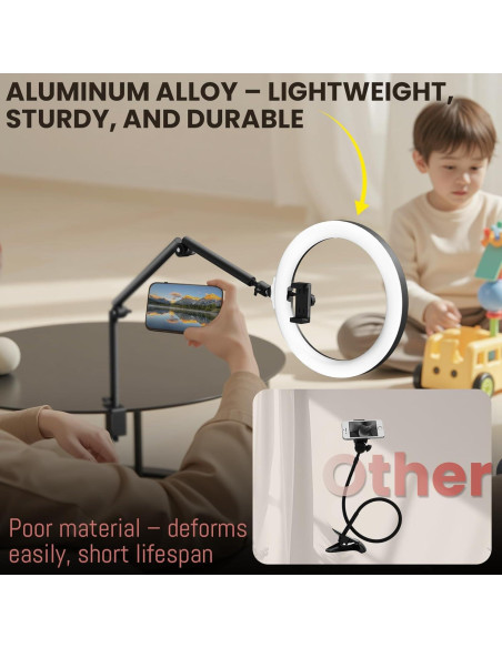 Anillo de Luz LED RGB 30 cm LOMTAP con Soporte para Teléfono Anillo de Luz LED RGB 30 cm LOMTAP con Soporte para Teléfono