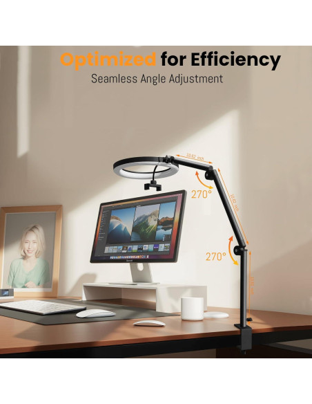 Anillo de Luz LED RGB 30 cm LOMTAP con Soporte para Teléfono Anillo de Luz LED RGB 30 cm LOMTAP con Soporte para Teléfono