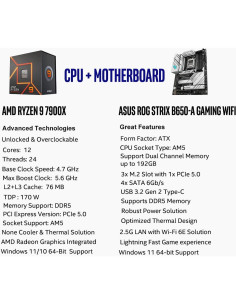 Procesador AMD Ryzen 9 7900X + Placa Base ASUS ROG Strix B650-A 2