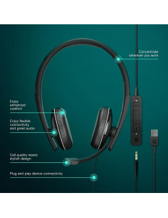 Auricular con cable EPOS ADAPT 165T USB II - Sonido estéreo 2