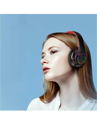 Auriculares Bluetooth E-Greetshopping B39 con LED, graves profundos