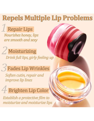 Bálsamo Labial Hidratante Loobexery Miel y Fresa 2 PCS