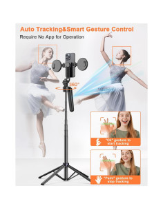 Trípode 180 cm con luz y seguimiento facial automático para iPhone 2