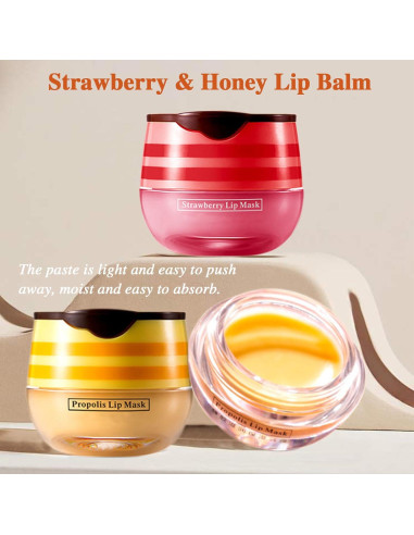 Bálsamo Labial Hidratante Loobexery Miel y Fresa 2 PCS