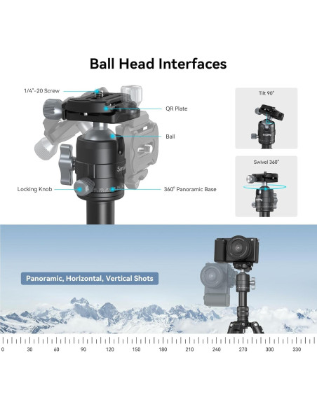 Trípode Mini de Aluminio SmallRig VT-20 50.8 cm 6kg