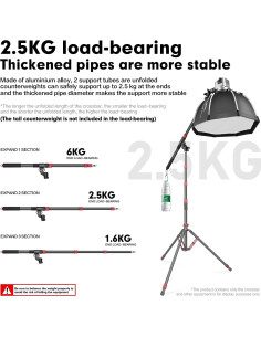 Brazo de extensión ajustable para soporte de luz 170 cm 2