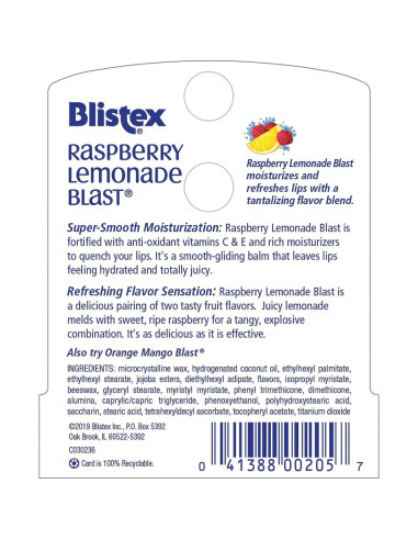 Blistex Protector Labial Limón y Frambuesa 6 Unidades 4.25g