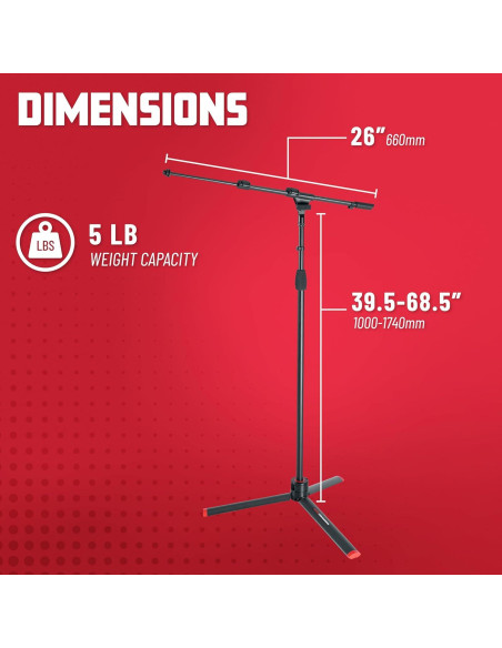 Soporte de micrófono de trípode Gator GFW-ID-MIC ajustable