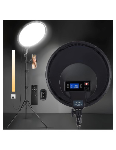 Aro de Luz LED 14" MACTREM con Trípode 180cm y Control Remoto