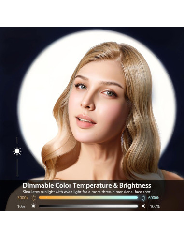 Aro de Luz LED 14" MACTREM con Trípode 180cm y Control Remoto