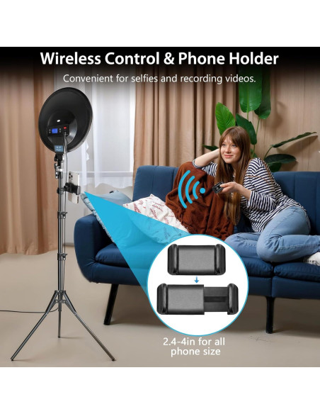 Aro de Luz LED 14" MACTREM con Trípode 180cm y Control Remoto