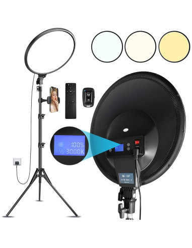 Aro de Luz LED 14" MACTREM con Trípode 180cm y Control Remoto