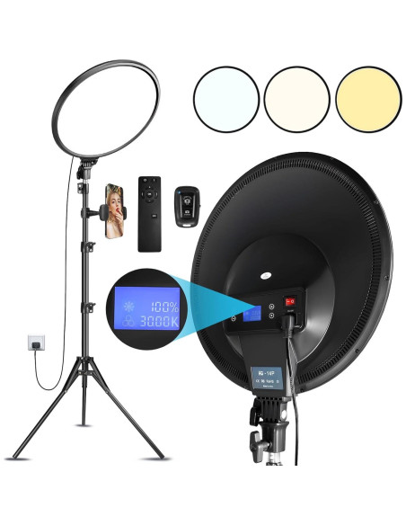 Aro de Luz LED 14" MACTREM con Trípode 180cm y Control Remoto