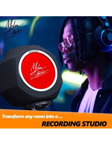 Cabina Vocal Portátil Melon Studio con Filtro Pop y Aislamiento Acústico