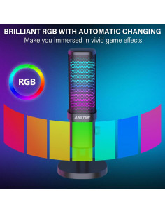Micrófono Gaming ANSTEN USB Condensador RGB con Silencio 2