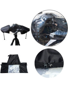 Cubierta de Lluvia WANBY para Cámara DSLR Impermeable Negra 2