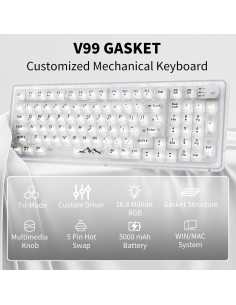 Teclado Mecánico Inalámbrico EWEADN V99 RGB 99 Teclas 2