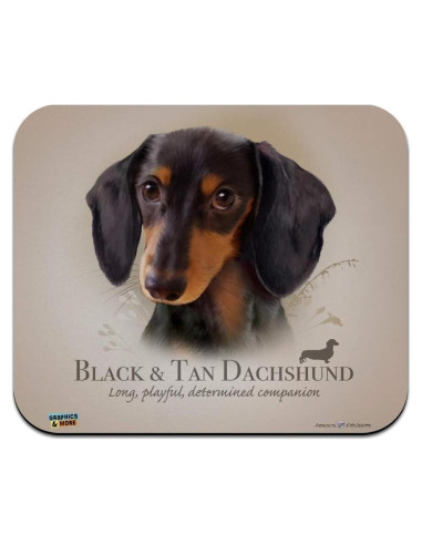 Mouse Pad Personalizado Perro Salchicha Black and Tan 23.6x19.8cm