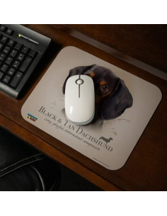 Mouse Pad Personalizado Perro Salchicha Black and Tan 23.6x19.8cm 2