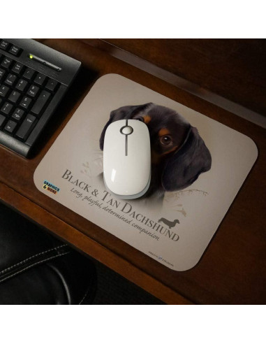 Mouse Pad Personalizado Perro Salchicha Black and Tan 23.6x19.8cm