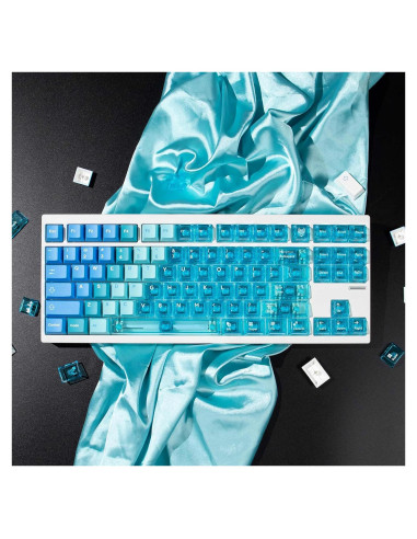 Teclas Mecánicas PBT Transparentes SUEHIODHY Azul 156 Teclas