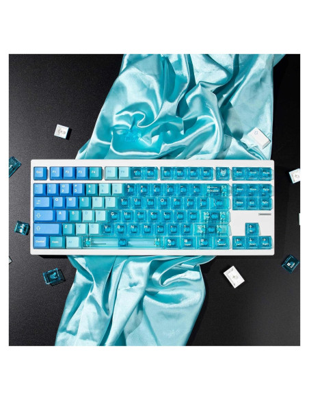 Teclas Mecánicas PBT Transparentes SUEHIODHY Azul 156 Teclas Teclas Mecánicas PBT Transparentes SUEHIODHY Azul 156 Teclas