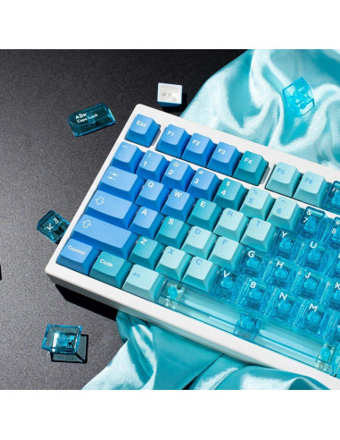 Teclas Mecánicas PBT Transparentes SUEHIODHY Azul 156 Teclas