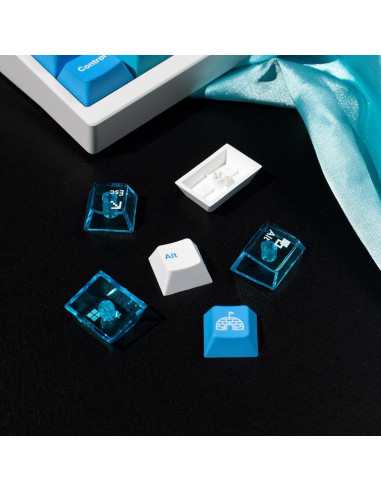 Teclas Mecánicas PBT Transparentes SUEHIODHY Azul 156 Teclas