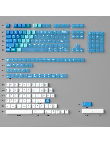 Teclas Mecánicas PBT Transparentes SUEHIODHY Azul 156 Teclas Teclas Mecánicas PBT Transparentes SUEHIODHY Azul 156 Teclas