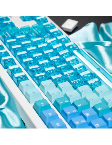 Teclas Mecánicas PBT Transparentes SUEHIODHY Azul 156 Teclas
