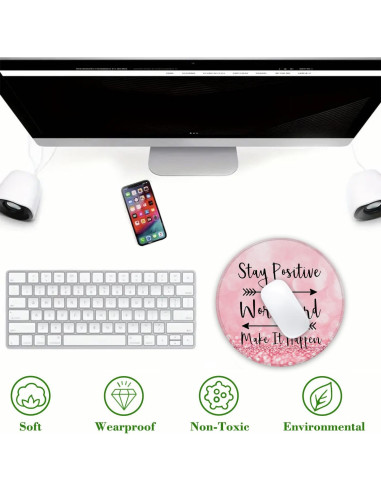 Alfombrilla de Ratón Ghatobty Redonda 20.32 cm Cita Inspiradora