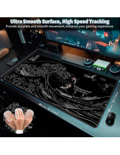 Alfombrilla de Ratón Grande EDGFRTOIO 800x400mm Ola del Mar 2