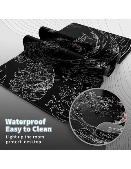 Alfombrilla de Ratón Grande EDGFRTOIO 800x400mm Ola del Mar