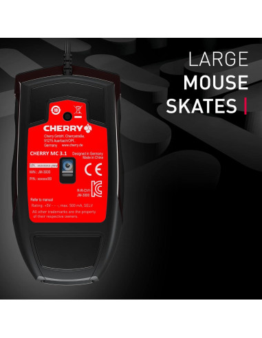 Ratón con Cable RGB Cherry JM-3000-2 5000 DPI Negro