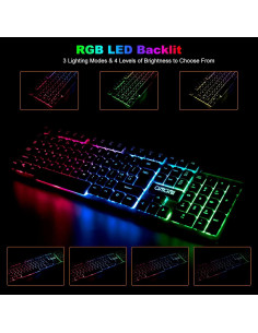 Combo Teclado y Ratón Inalámbricos CHONCHOW RGB Mecánico 2