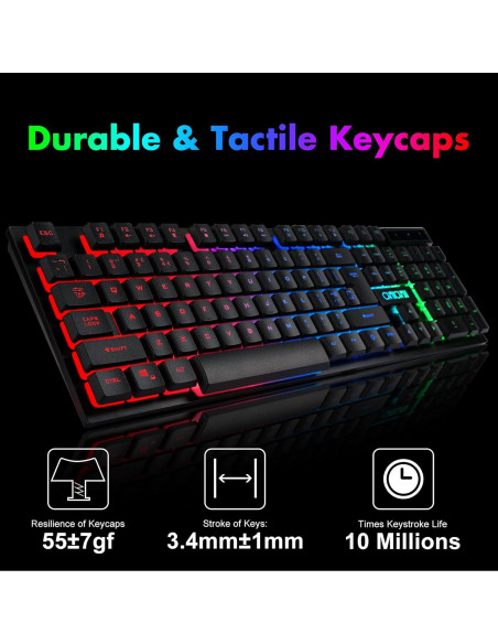 Combo Teclado y Ratón Inalámbricos CHONCHOW RGB Mecánico Combo Teclado y Ratón Inalámbricos CHONCHOW RGB Mecánico