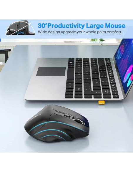 Ratón Inalámbrico E-YOOSO X-31 Grande Ergonómico 4800 DPI