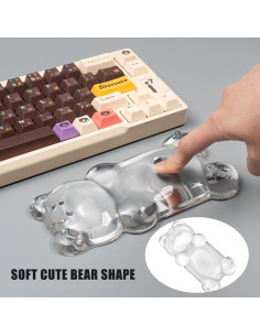 Reposamuñecas de Gel Silicona Ergonómico Oso Blanco 14.5x8x2cm 2