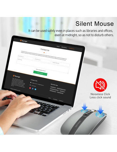 Ratón Bluetooth Multifuncional FMOUSE Gris con RGB y Silencio